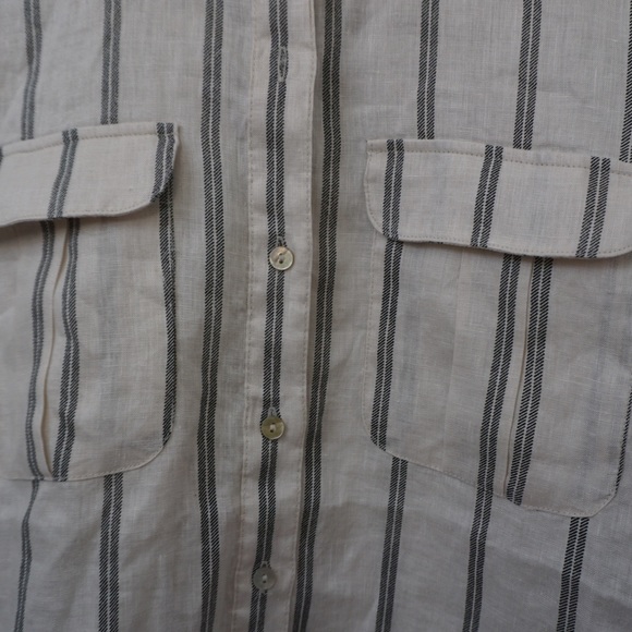 H&M Cream Striped Button Up - Picture 2 of 4